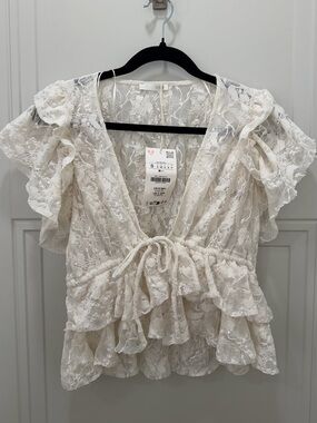 Zara Cream Lace Top (Brand New)